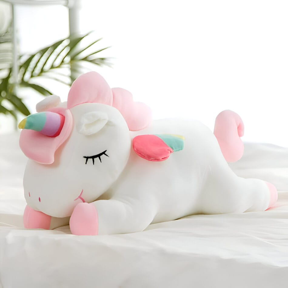 Sleeping Unicorn soft toy by TinyTickles, a premium plush with gentle stitching and a calming expression for children’s relaxation