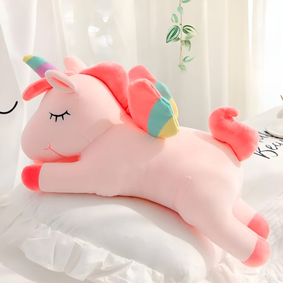 Soft Sleeping Unicorn plush by TinyTickles, a high-quality unicorn toy ideal for snuggles and relaxation.