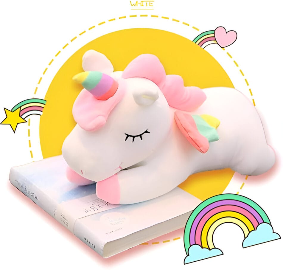 TinyTickles Sleeping Unicorn plush toy with soft pastel colors, perfect for bedtime comfort and cuddles