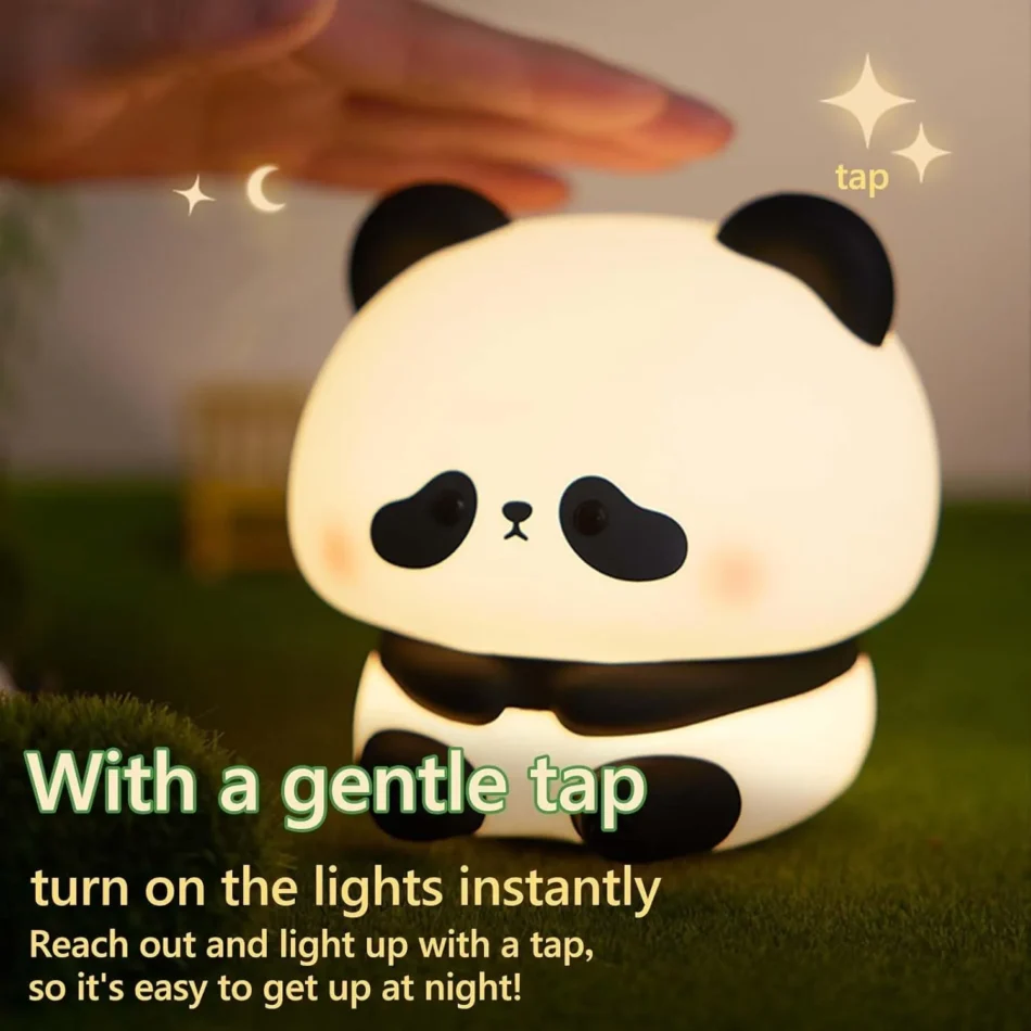 Adjustable brightness sitting panda night lamp for kids and adults