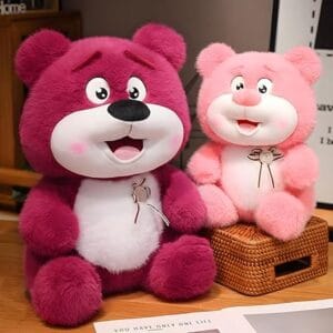Funny Teddy Bears on a table in a cozy room setting