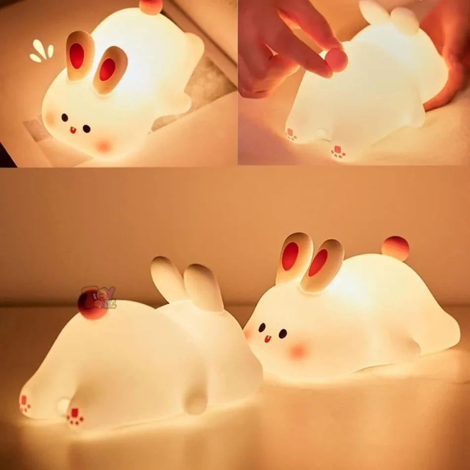 Cute Rabbit Lamp shown from multiple angles